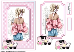 A5 Teenage Beauty 3 Card Front, Topper & Sentiments