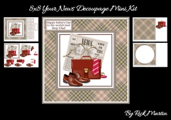 8x8 Your News Decoupage Mini Kit - x4 A4 sheets