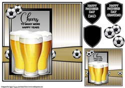 8x8 Cheers to many more years Card Front, Gift Tag & Sentiments