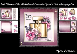8x8 Perfume is the art that makes memories speak Mini Decoupage Kit - x4 A4 Sheets