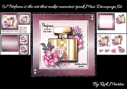 7x7 Perfume is the art that makes memories speak Mini Decoupage Kit - x4 A4 Sheets 