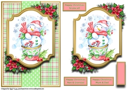 A5 Happy Christmas to you all Card Front, Topper & Sentiments
