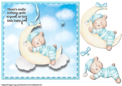 8x8 Moon Baby Boy Card Front & Decoupage Layers 