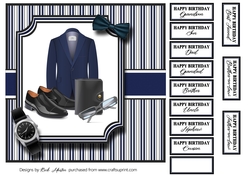 8X8 Mens Accessories Card Front with Sentiments