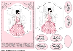 A5 Beautiful Beautiful Card Front with Topper and Sentiments