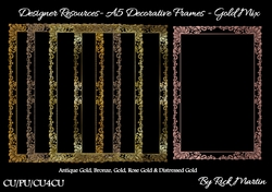 Designer Resources A5 Decorative Frame - Gold Mix 