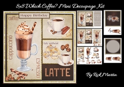 8x8 Which Coffee? Mini Decoupage Kit - x5 A4 Sheets