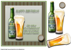 8x8 Balanced Beer Diet Card Front & Decoupage