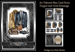 A5 Tailored Man Mini Oval Pyramage Kit - x3 A4 sheets 