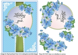 A5 True Blue Sympathy Card Front, Topper & Sentiments