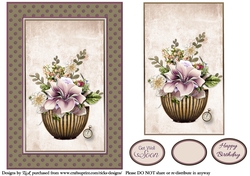 A5 Cheer you up Card Front with Topper and sentiments 