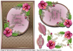 A5 Flowers are like Friends Card Front, Topper, Decoupage & Sentiments