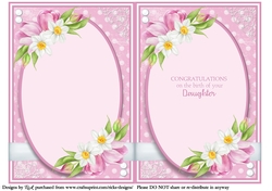 A5 Bunny Baby Girl - matching Insert for Baby Daughter