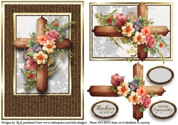 A5 A touch of wicker 2 Card Front, Topper and sentiments