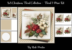 8x8 Christmas Floral Collection - Florals 1 Mini Kit - x5 A4 sheets