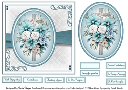 7x7 Blue Cross Sympathy 7