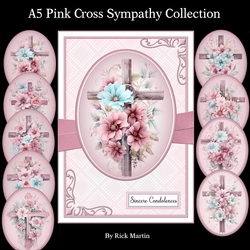 A5 Pink Cross Sympathy Mini Kit - x11 A4 Sheets 