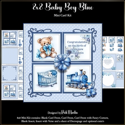 8x8 Baby Boy Blue Mini Kit - x7 A4 Sheets