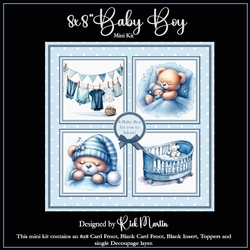 8x8 Baby Boy 1 Mini Kit - x4 A4 Sheets