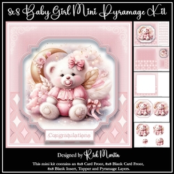 8x8 Baby Girl Mini Pyramage Kit - x5 A4 Sheets 