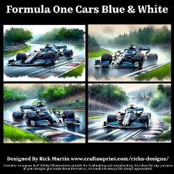 Formula One Cars - Blue & White