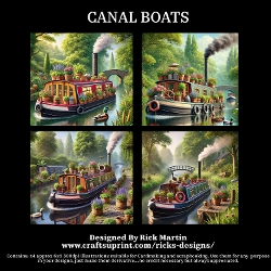 Canal Boats - Illustrations for Cardmakers & Designers 