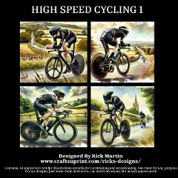 HIGH SPEED CYCLING 1  - Illustrations for Cardmakers & Designers 