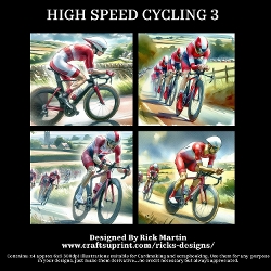 HIGH SPEED CYCLING 3  - Illustrations for Cardmakers & Designers 