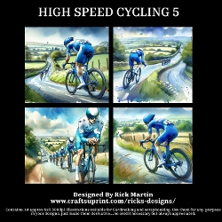 HIGH SPEED CYCLING 5 - Illustrations for Cardmakers & Designers