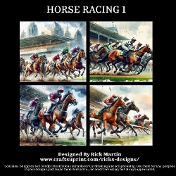 cup1356111_111584 - HORSE RACING 1 - Illustrations for Cardmakers & Designers 