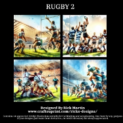 RUGBY 2 - Illustrations for Cardmakers & Designers 