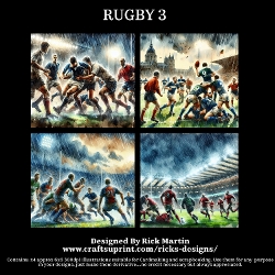 RUGBY 3 - Illustrations for Cardmakers & Designers