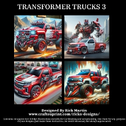 TRANSFORMER TRUCKS 3 - Illustrations for Cardmakers & Designers