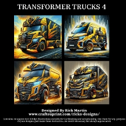 TRANSFORMER TRUCKS 4 - Illustrations for Cardmakers & Designers 