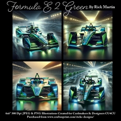 6x6 Formula E 2 Green - Ilustrations for Cardmakers & Designers