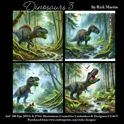 6x6 Dinosaurs 3 - Illustrations for Cardmakers & Designers