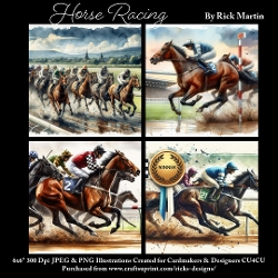 cup1369222_111584 - 6x6 Horse Racing - Illustrations for Cardmakers & Designers 