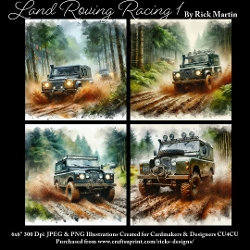 6x6 Land Rover Racing 1 - Illustrations for Cardmakers & Designers
