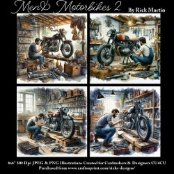 6x6 Men & Motorbikes 2 - Illustrations for Cardmakers & Designers 
