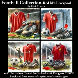6x6 Football Collection - Red like Liverpool