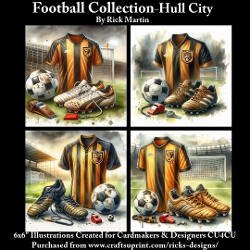 6X6 Hull City Themed - Illustrations for Cardmakers & Designers