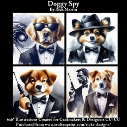 6X6 Doggy Spy - Illustrations for Cardmakers & Designers