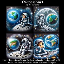 6x6 On the Moon 1 - Illustrations for Cardmakers & Designers