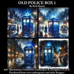 6x6 POLICE BOX 1 - Illustrations for Cardmakers & Designers