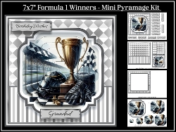 7x7 Formula 1 Winners Mini Pyramage Kit - x4 A4 sheets