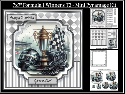 7x7 Formula 1 Winners Mini Pyramage Kit - x4 A4 sheets T3