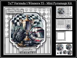 7x7 Formula 1 Winners Mini Pyramage Kit - x4 A4 sheets T5