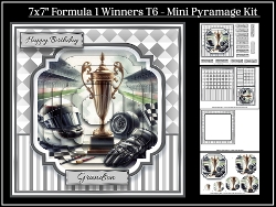 7x7 Formula 1 Winners Mini Pyramage Kit - x4 A4 sheets T6