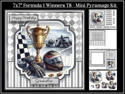 7x7 Formula 1 Winners Mini Pyramage Kit - x4 A4 sheets T8