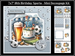 7x718th Birthday Sports - Mini Kit - x4 A4 sheets